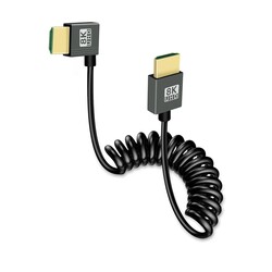 HDMI–HDMI 8K Ultra HD susuktas (coiled) kabelis 1 m (kampinis)