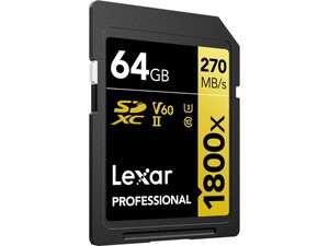 Lexar Professional 64GB 1800x, (V60) R270/W180 SDXC